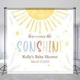 Lofaris Custom Here Comes The Sonshine Baby Shower Backdrop